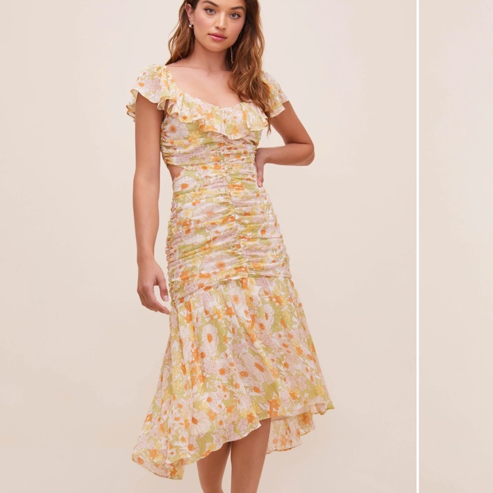 ASTR THE LABEL DEVEREAUX CUTOUT FLORAL DRESS NWOT